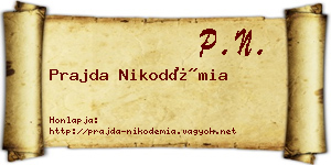 Prajda Nikodémia névjegykártya